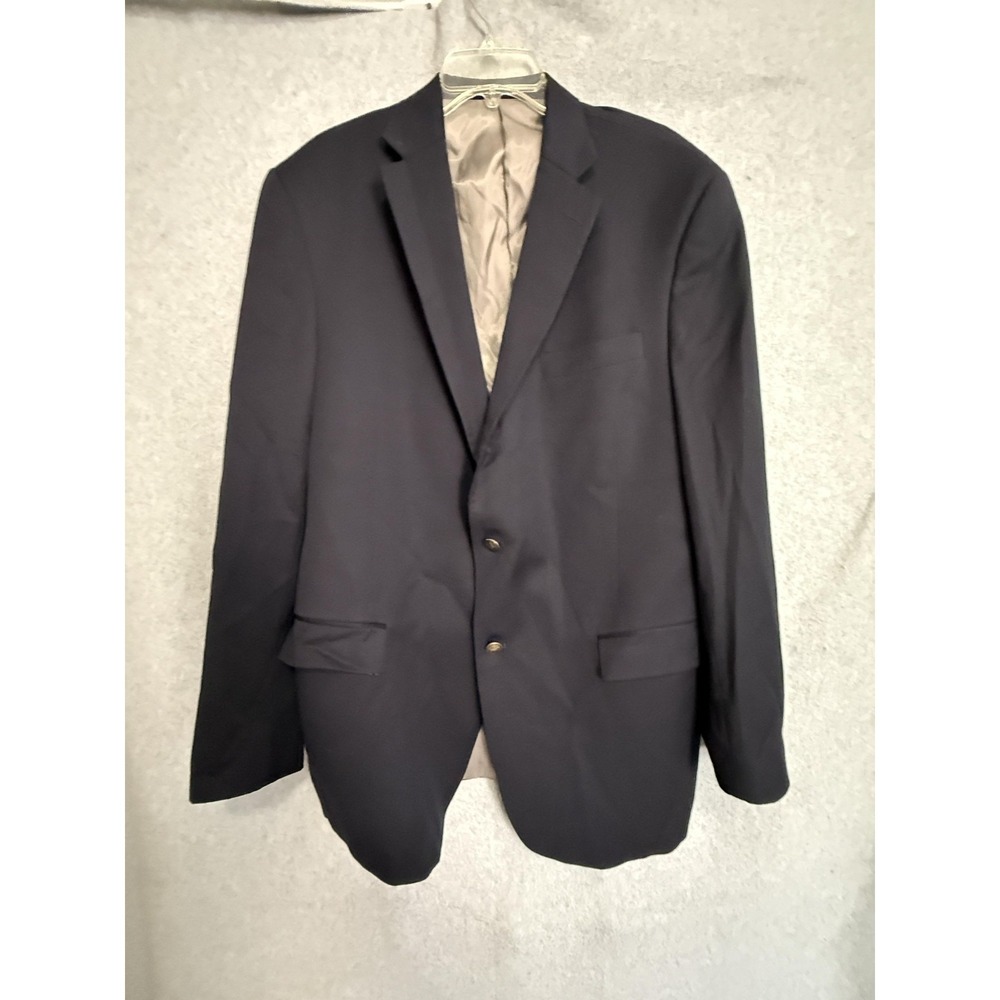 Hart Schaffner Marx Blazer Sport Coat Mens 46L Blue Gold Button USA Classic